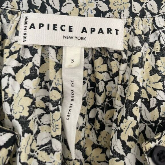 APIECE APART Cobano Gathered Floral-Print Organic Cotton-Voile Mini Dress size S - Picture 3 of 5